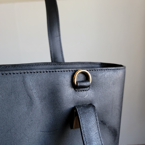 Celine Black Leather Bag - Céline Handbag w/ D-rings - Picture 7 of 12